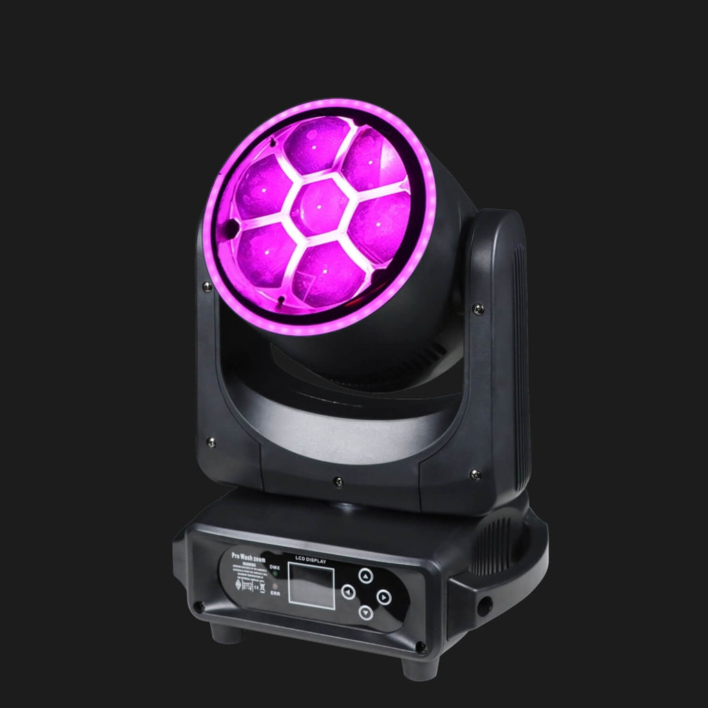 H2 7×40W LED Moving Head Wash with Ring| RGBW Bee Eye Zoom Light-2