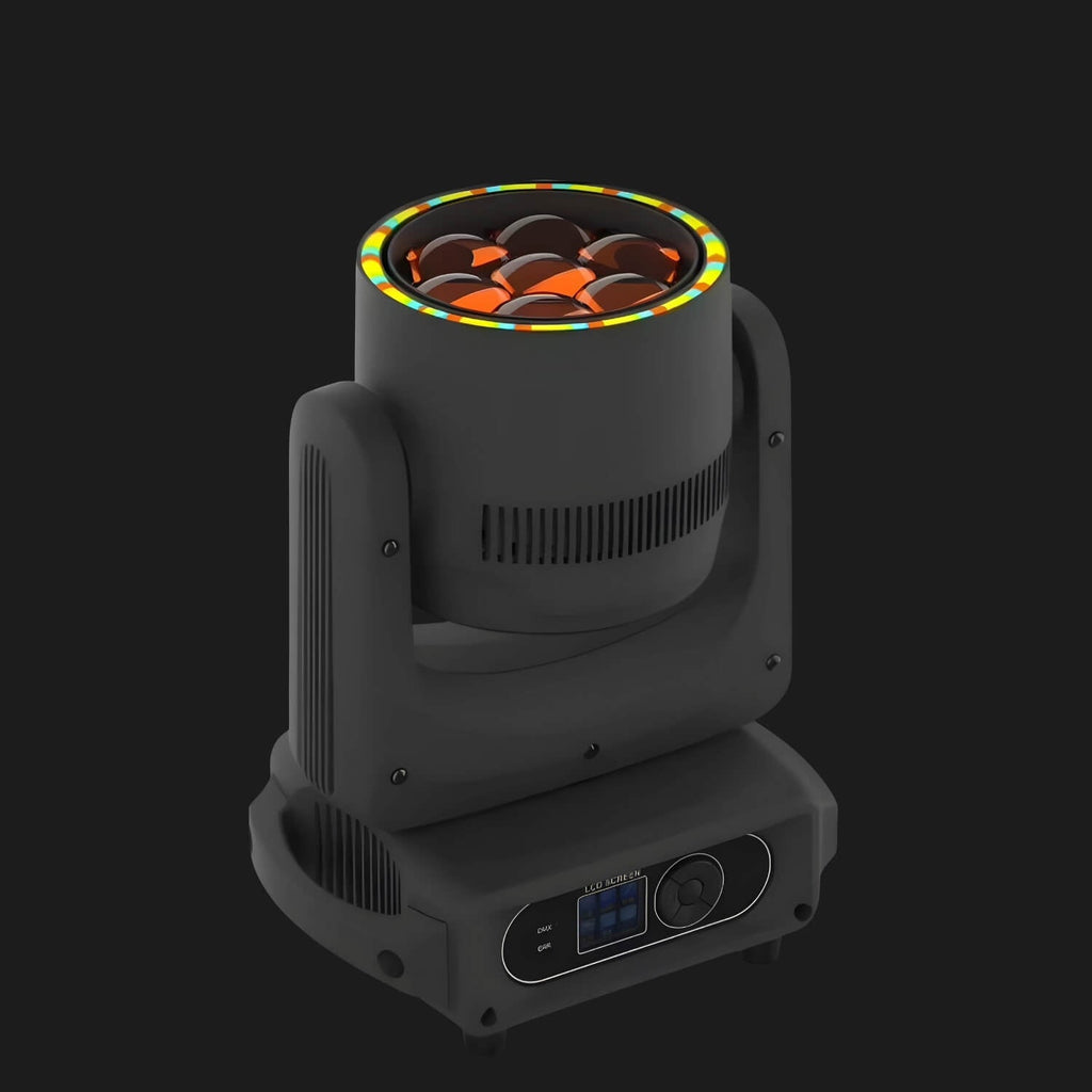 H2 7×40W LED Moving Head Wash with Ring| RGBW Bee Eye Zoom Light-0