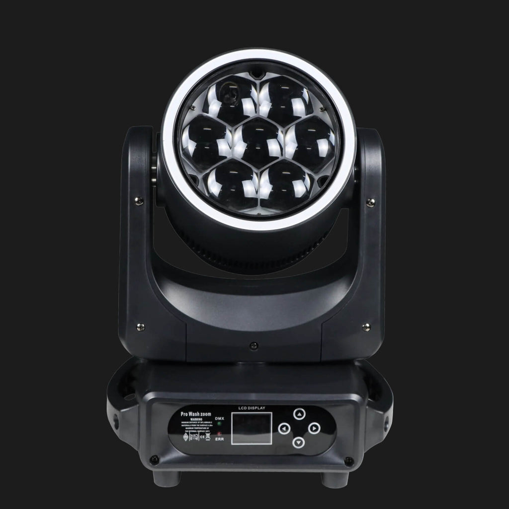 H2 7×40W LED Moving Head Wash with Ring| RGBW Bee Eye Zoom Light-3