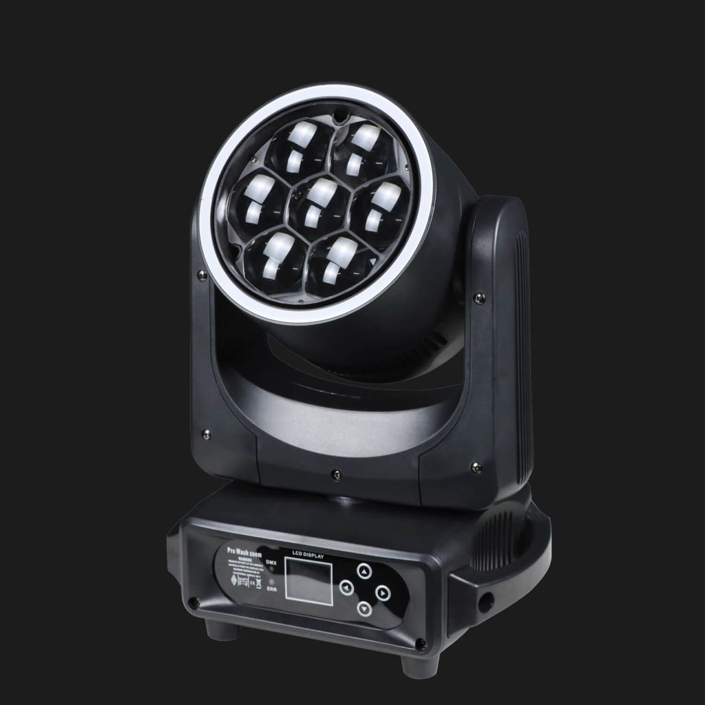 H2 7×40W LED Moving Head Wash with Ring| RGBW Bee Eye Zoom Light-4