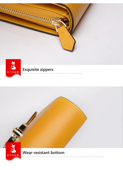 FOXER Split Leather Crossbody Bag