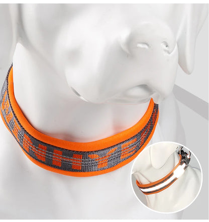 TRUELOVE Pet Collar Best Neoprene Padded 3M Reflective Dog Collar for Large Medium Small Bonus Dog Tracker Tag Feature YC1854