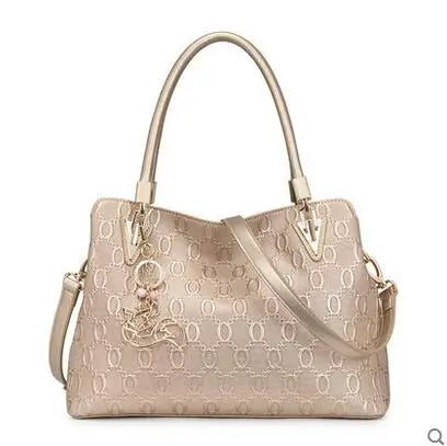 FOXER Split Leather Monogram Handbag