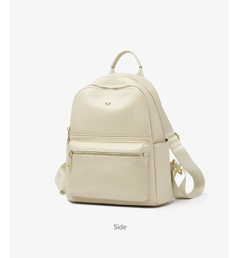 FOXER Brand  Women Cute Fashion Backpack Lady Leather +Microfiber Simple Travel School Bag Book Purse Quality Soft Daypack Gift