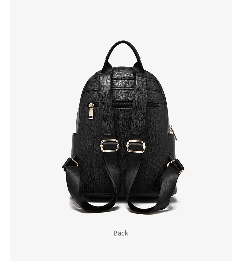 FOXER Brand  Women Cute Fashion Backpack Lady Leather +Microfiber Simple Travel School Bag Book Purse Quality Soft Daypack Gift