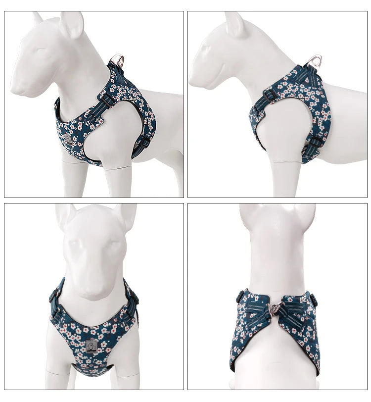 Truelove Pet Harness Floral Doggy Harness Dog Vest Type Dog Walking Chain Small Medium Puppy Cat Printed Cotton TLH1912