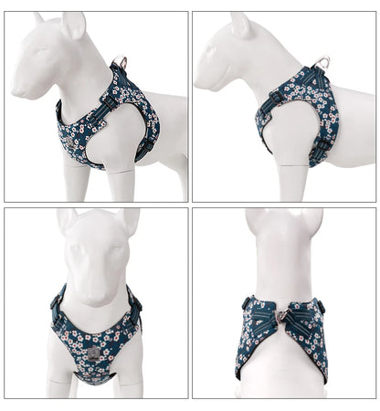 Truelove Pet Harness Floral Doggy Harness Dog Vest Type Dog Walking Chain Small Medium Puppy Cat Printed Cotton TLH1912