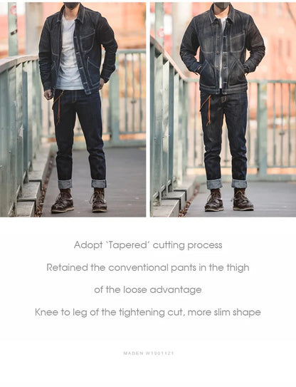 Maden Men's 14oz Raw Selvedge Denim Jeans