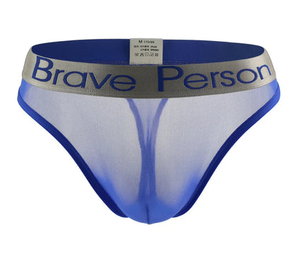 BRAVE PERSON Transparent Men's Briefs - Low-Waist Mesh Gauze Breathable Underwear