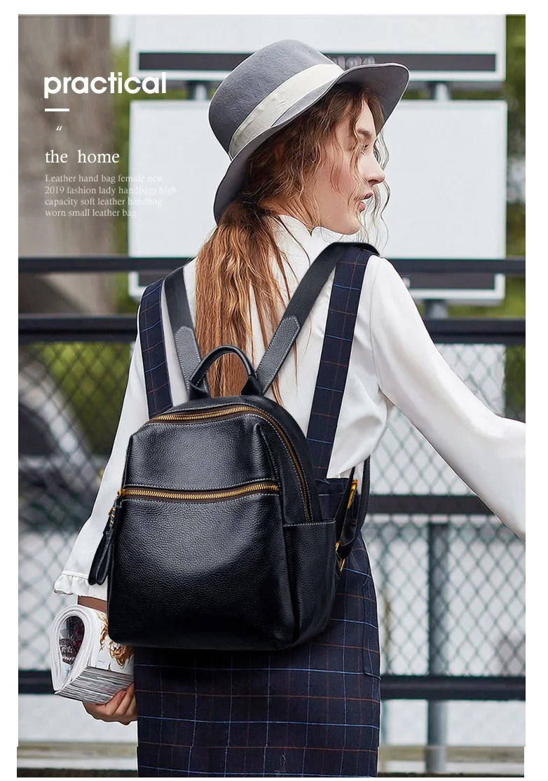 ZOOLER Top Sell Genuine leather Backpack Women Real Leather Travel Bags Style Backpack Soft Skin Female School Girl  Bags MY113