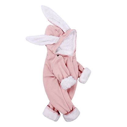 Kids Tales Tiny Trail Cotton-Blend Hooded Zip Baby Romper