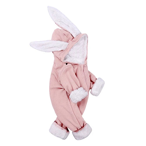 Kids Tales Bunny Hugs Cotton-Blend Hooded Baby Romper
