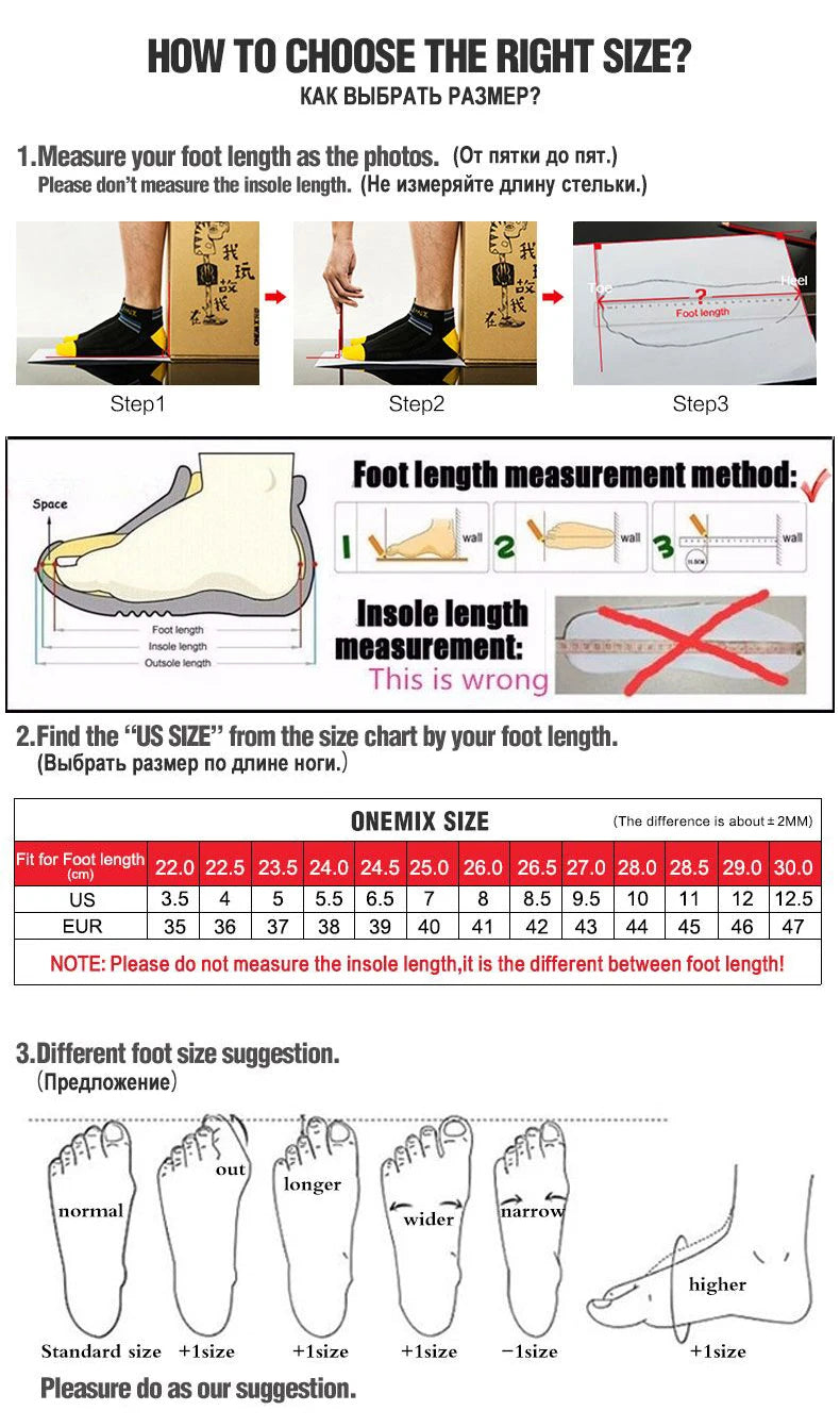 ONEMIX Black Leather Training Running Shoes