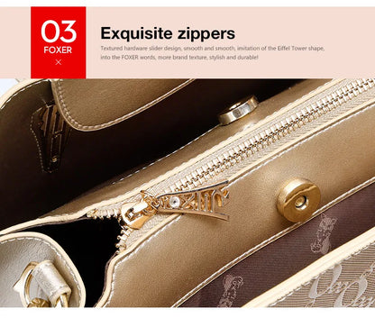 FOXER Split Leather Monogram Handbag