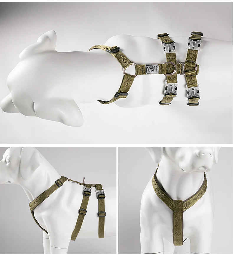 TRUELOVE  Pet Harness Double-H Nylon Personalized Dog Harness NO PULL Reflective Breathable Adjustable YH1803