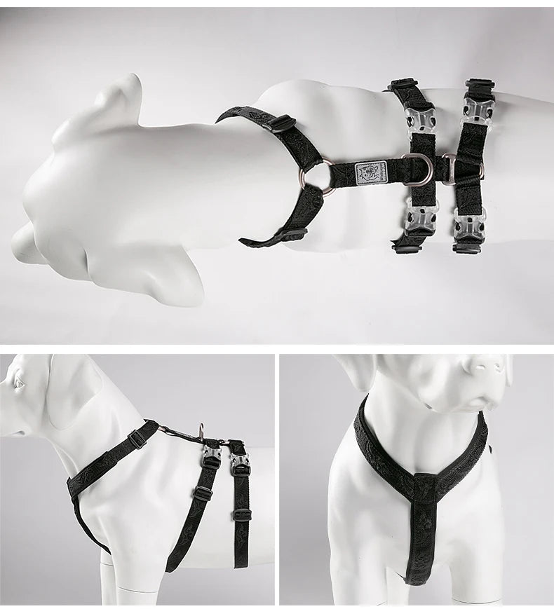 TRUELOVE  Pet Harness Double-H Nylon Personalized Dog Harness NO PULL Reflective Breathable Adjustable YH1803