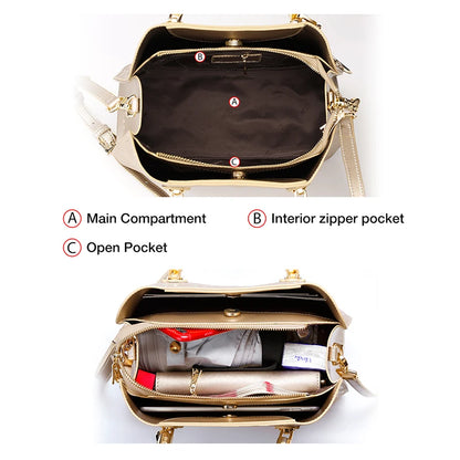 FOXER Split Leather Monogram Handbag