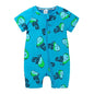 Kids Tales Playful Prints Cotton-Blend Short-Sleeve Baby Romper