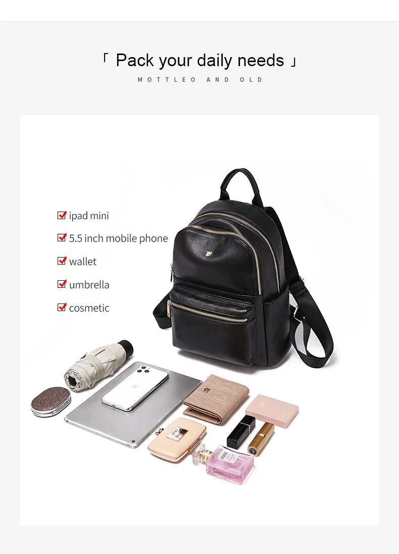 FOXER Brand  Women Cute Fashion Backpack Lady Leather +Microfiber Simple Travel School Bag Book Purse Quality Soft Daypack Gift
