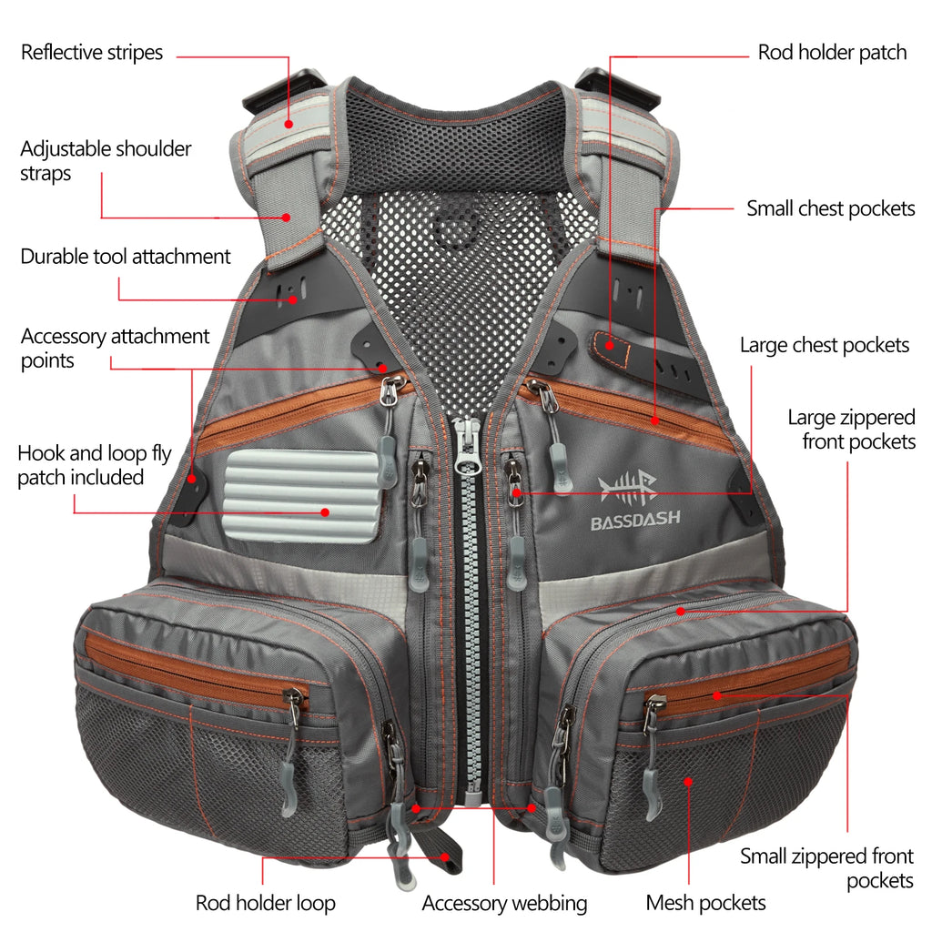 BASSDASH Fly Fishing Vest