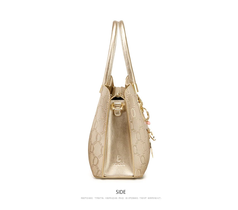 FOXER Split Leather Monogram Handbag