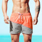 DESMIIT S7 Contrast Patchwork Swim Shorts with Mesh Liner