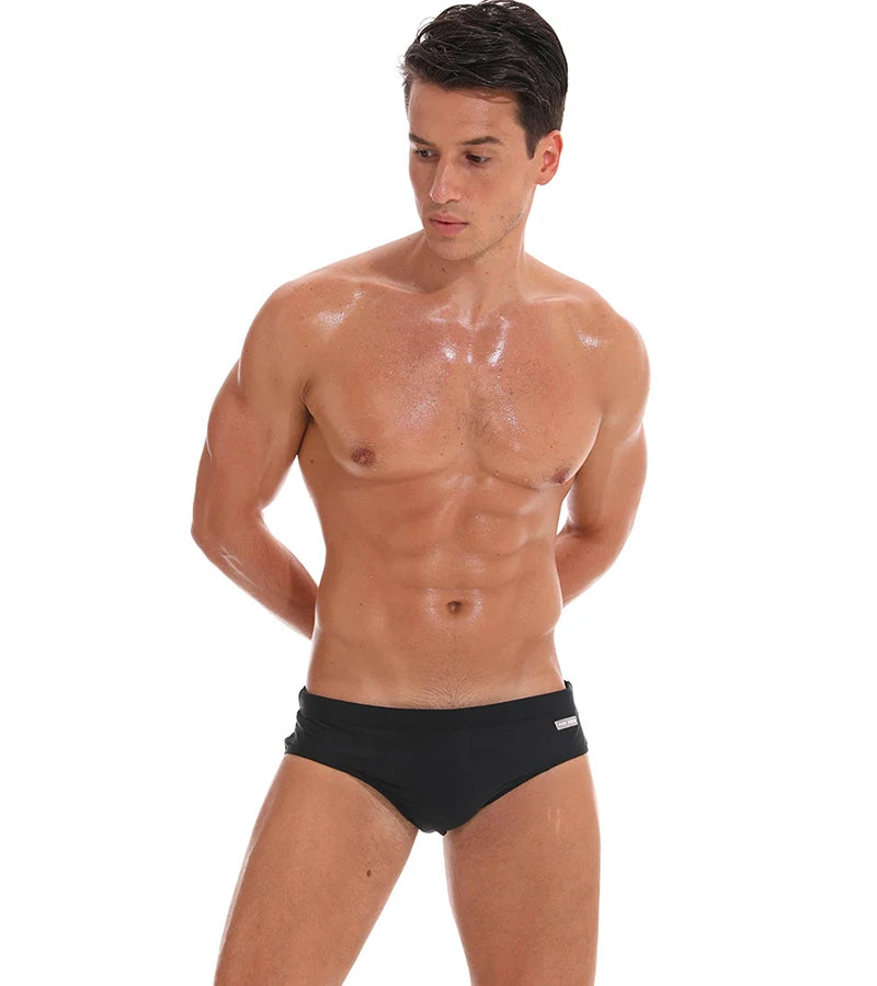 Men's blue swim briefs from DATIFER by ShopHub NZ, featuring a snug fit and quick-drying fabric for comfortable swimming.