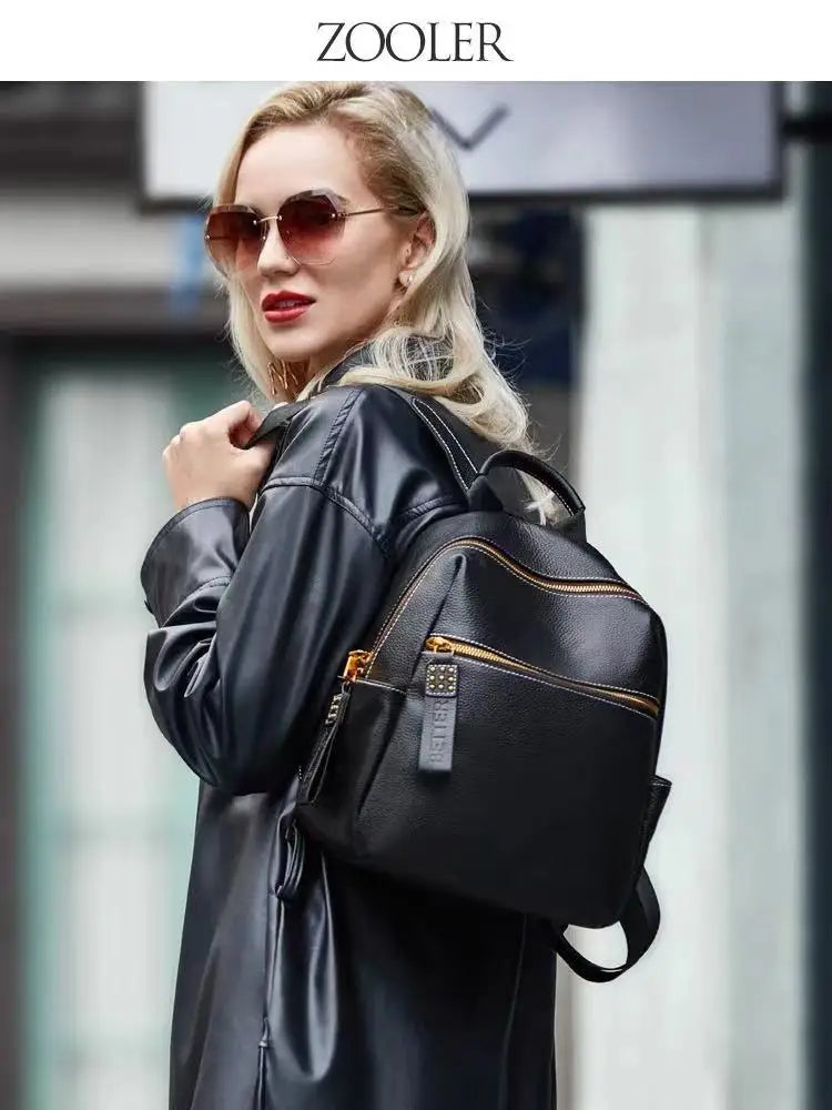 ZOOLER Top Sell Genuine leather Backpack Women Real Leather Travel Bags Style Backpack Soft Skin Female School Girl  Bags MY113