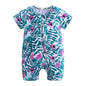 Kids Tales Playful Prints Cotton-Blend Short-Sleeve Baby Romper
