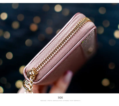 FOXER Women's Glitter Split Leather Long Wallet