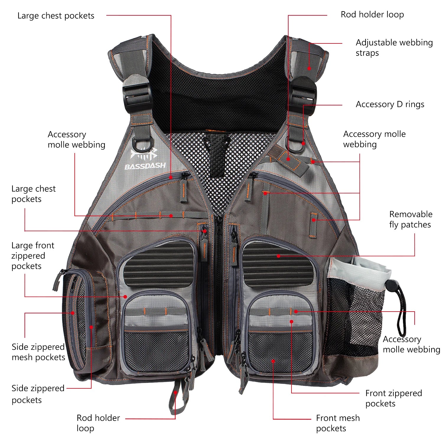BASSDASH Fishing Vests ShopHub