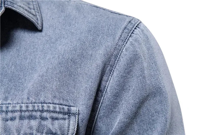 AIOPESON's 100% Cotton Denim Shirts - ShopHub
