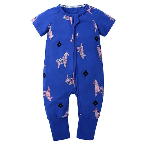 Kids Tales Sunny Adventures Cotton-Blend Double-Zip Baby Romper