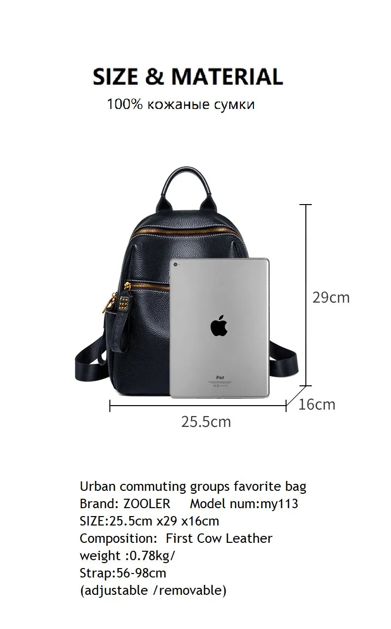 ZOOLER Top Sell Genuine leather Backpack Women Real Leather Travel Bags Style Backpack Soft Skin Female School Girl  Bags MY113