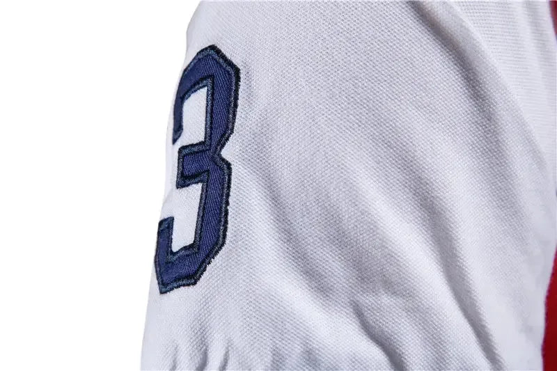 AIOPESON 100% Cotton Badge Embroidery Polo Shirts - ShopHub