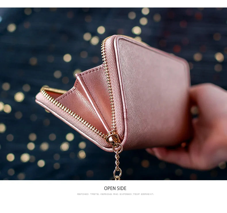 FOXER Women's Glitter Split Leather Long Wallet