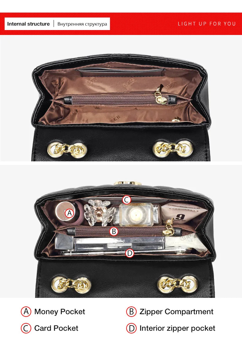 FOXER Split Leather Crossbody Bag