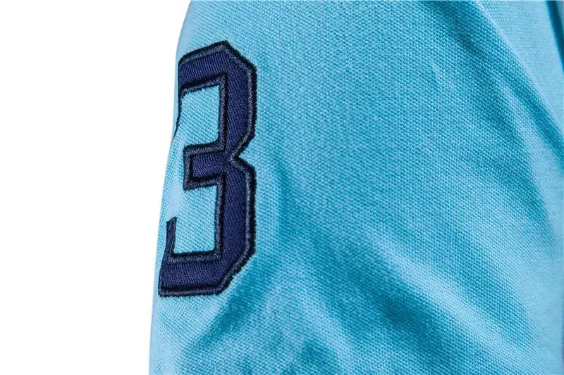 AIOPESON 100% Cotton Badge Embroidery Polo Shirts - ShopHub