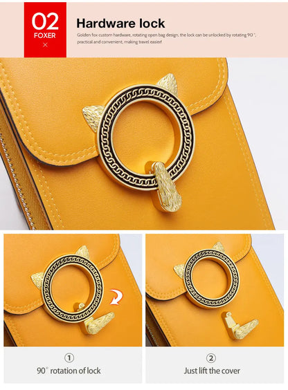 FOXER Split Leather Crossbody Bag