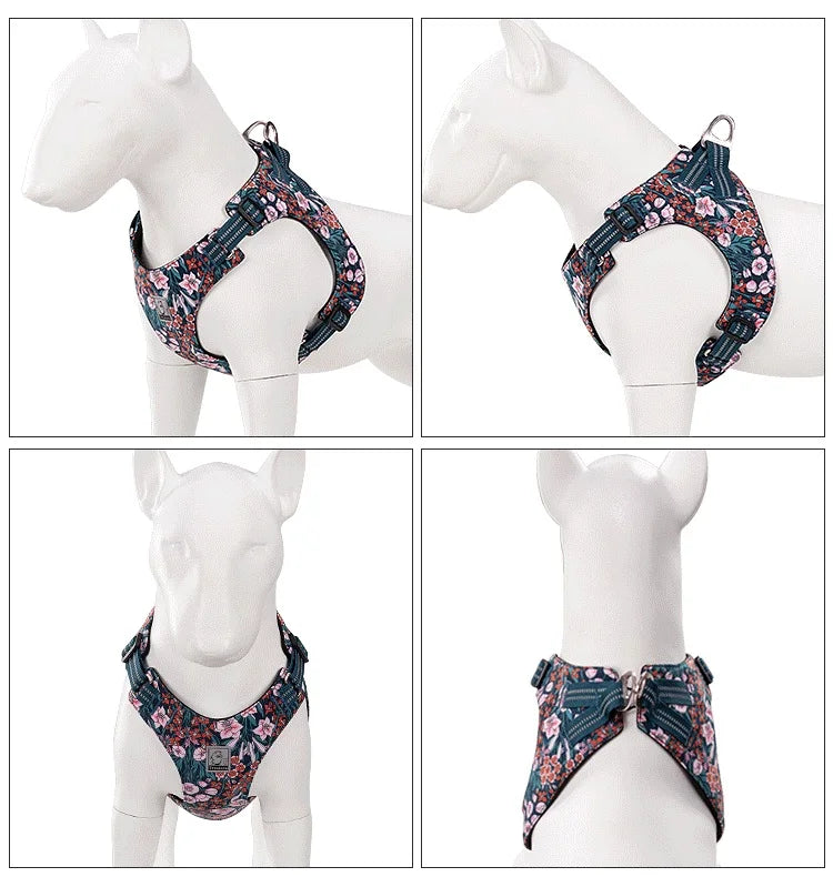 Truelove Pet Harness Floral Doggy Harness Dog Vest Type Dog Walking Chain Small Medium Puppy Cat Printed Cotton TLH1912