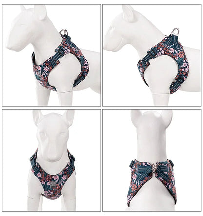Truelove Pet Harness Floral Doggy Harness Dog Vest Type Dog Walking Chain Small Medium Puppy Cat Printed Cotton TLH1912