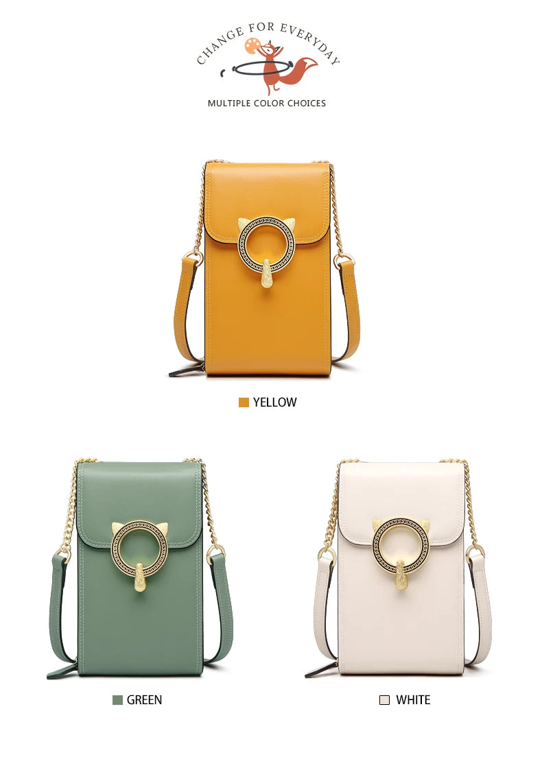 FOXER Split Leather Crossbody Bag