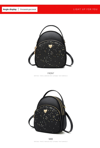 FOXER Glett Design Mini Female Backpack Split Leather Multilayer Space Women Shoulder Bag Fashion Handbag Best Festival Gift