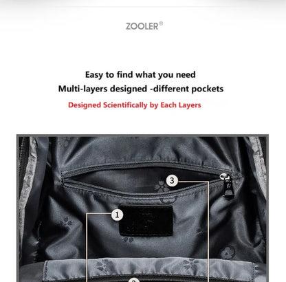 ZOOLER Hot Seller Women Cow Backpack 100% Genuine Leather Backpack Causal School Bags Travel Cowskin Female Backpacks#Z186