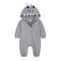 Kids Tales Tiny Trail Cotton-Blend Hooded Zip Baby Romper