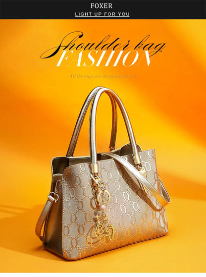 FOXER Split Leather Monogram Handbag