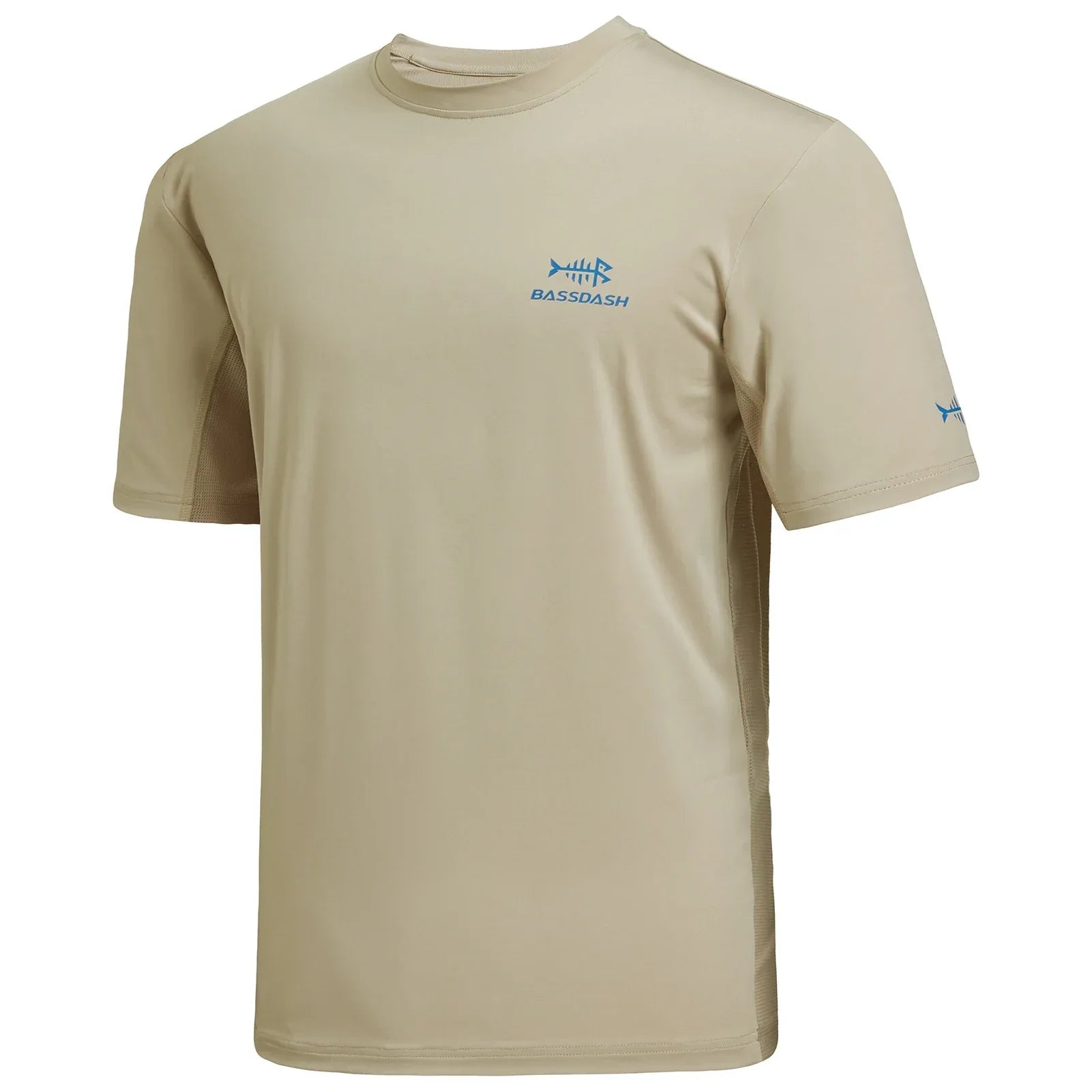 BASSDASH Men’s UPF 50+ Sun Protection Fishing Shirt Light Khaki