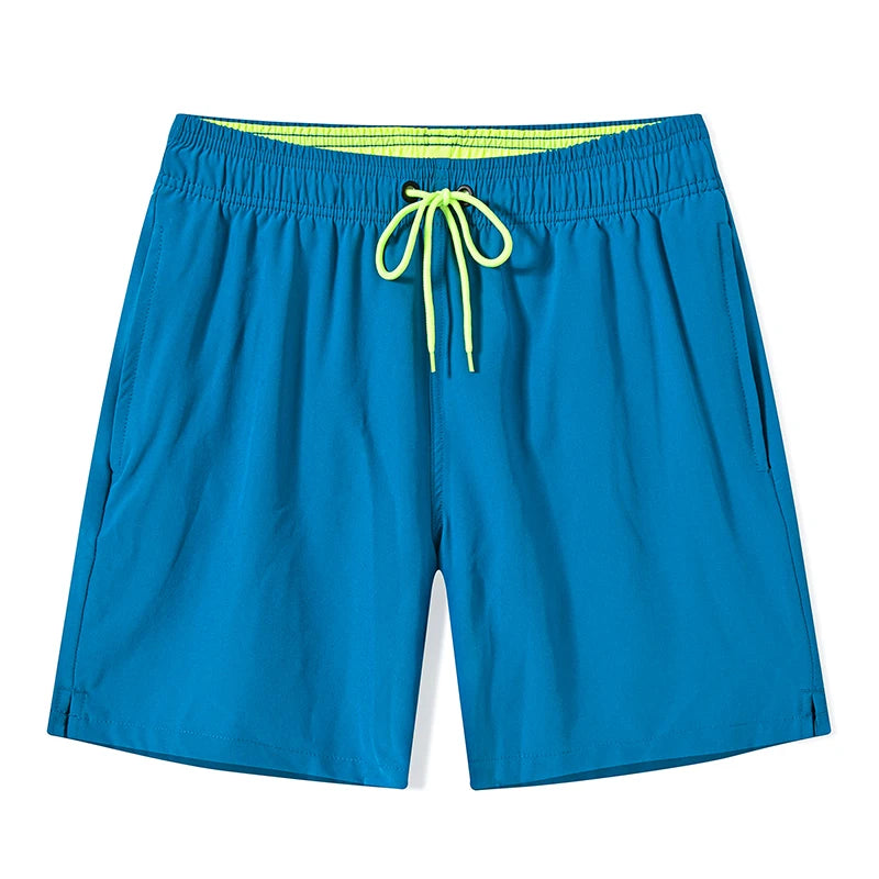 Datifer brand men's gym shorts with mesh liner, side pockets, quick-dry fabric, multicolor polyester boardshorts for beach and swim activities