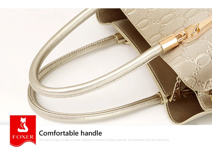 FOXER Split Leather Monogram Handbag