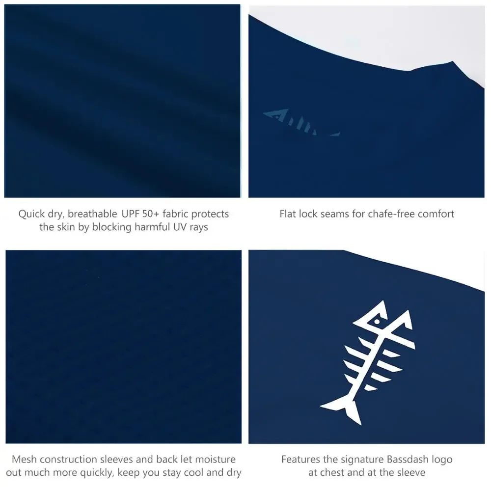 BASSDASH Men’s UPF 50+ Sun Protection Fishing Shirt